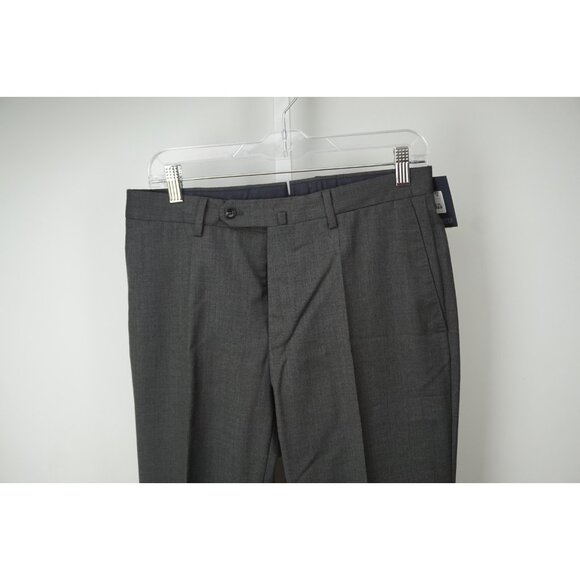 Incotex Solid Gray 100% Wool S120s Wool Dress Pants Sz 46 NEW